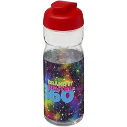 Bouteille de sport H2O Active® Base 650ml avec couvercle à clapetCouleur:Translucide / Rouge
