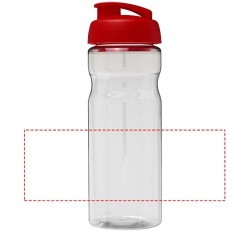 Bouteille de sport H2O Active® Base 650ml avec couvercle à clapetCouleur:Translucide / Rouge