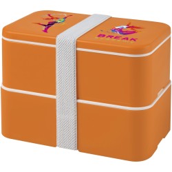 Lunch box MIYO à deux blocsCouleur:Orange / Orange / Blanc