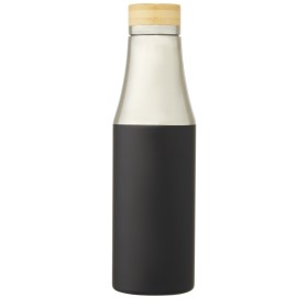 Bouteille Hulan de 540 ml en acier inoxydable avec  cuivre et isolation par le vide avec couvercle en bambouCouleur:Noir