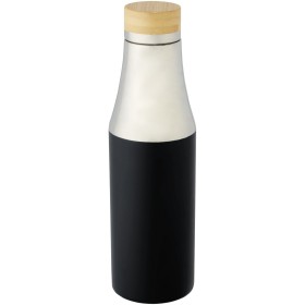 Bouteille Hulan de 540 ml en acier inoxydable avec  cuivre et isolation par le vide avec couvercle en bambouCouleur:Noir