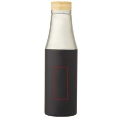 Bouteille Hulan de 540 ml en acier inoxydable avec  cuivre et isolation par le vide avec couvercle en bambouCouleur:Noir