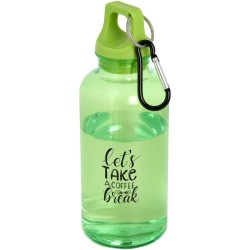 Bouteille d'eau Oregon de 400 ml en plastique recyclé avec mousquetonCouleur:Vert