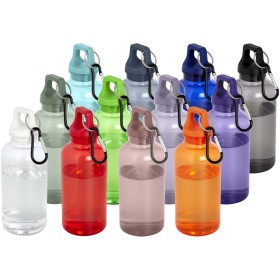Bouteille d'eau Oregon de 400 ml en plastique recyclé avec mousquetonCouleur:Vert