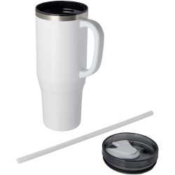 Mug avec paille Melbourne de 1200 ml certifié RCSCouleur:Blanc
