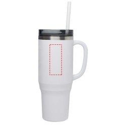 Mug avec paille Melbourne de 1200 ml certifié RCSCouleur:Blanc