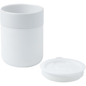 Gobelet en céramique Java de 330 ml avec revêtement en silicone et couvercle en plastiqueCouleur:Blanc