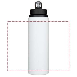 Bouteille d’eau Fitz de 800 ml en acier inoxydable recyclé certifié RCS à simple paroiCouleur:Blanc