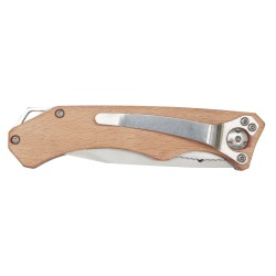 Couteau de poche en bois Dave avec clip de ceintureCouleur:Bois