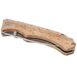Couteau de poche en bois Dave avec clip de ceintureCouleur:Bois