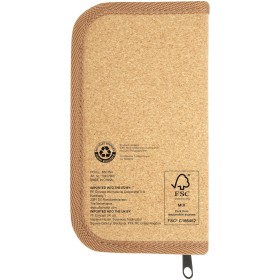 Ensemble d'outils Spike 24 pièces en plastique recyclé certifié RCS avec pochette en liègeCouleur:Naturel