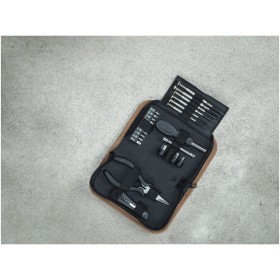 Ensemble d'outils Spike 24 pièces en plastique recyclé certifié RCS avec pochette en liègeCouleur:Naturel