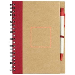 Carnet de notes recyclé avec stylo PriestlyCouleur:Naturel / Rouge