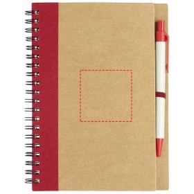 Carnet de notes recyclé avec stylo PriestlyCouleur:Naturel / Rouge