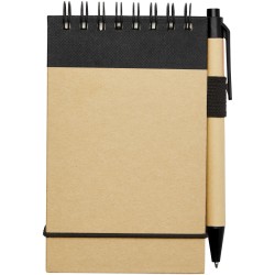 Bloc-notes recyclé format A7 avec stylo ZuseCouleur:Naturel / Noir