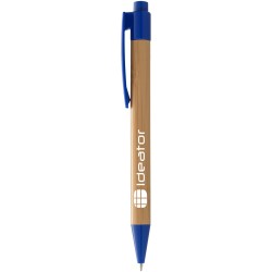 Stylo bille en bambou BorneoCouleur:Naturel / Bleu royal