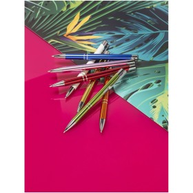 Stylo bille rétractable en aluminium anodisé MonetaCouleur:Bleu