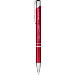 Stylo bille rétractable en aluminium anodisé MonetaCouleur:Rouge