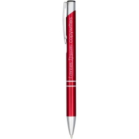 Stylo bille rétractable en aluminium anodisé MonetaCouleur:Rouge