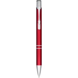 Stylo bille rétractable en aluminium anodisé MonetaCouleur:Rouge