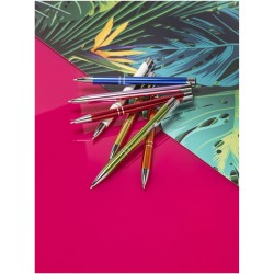 Stylo bille rétractable en aluminium anodisé MonetaCouleur:Rouge