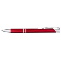 Stylo bille rétractable en aluminium anodisé MonetaCouleur:Rouge