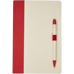 Ensemble carnet de notes format A5 et stylo bille, à partir de briques de lait recyclées, Dairy DreamCouleur:Rouge
