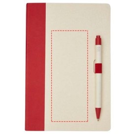 Ensemble carnet de notes format A5 et stylo bille, à partir de briques de lait recyclées, Dairy DreamCouleur:Rouge