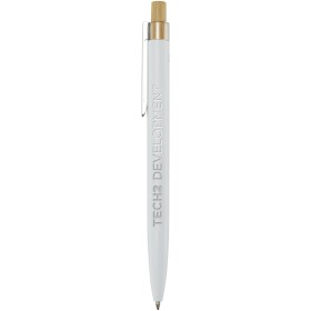 Stylo bille en aluminium recyclé NooshinCouleur:Blanc