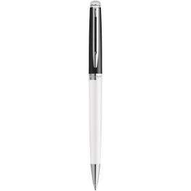 Stylo roller Waterman Hemisphere avec habillage palladiumCouleur:Blanc / Noir