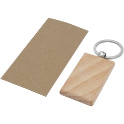 Porte-clés rectangulaire Gian en bois de hêtreCouleur:Naturel