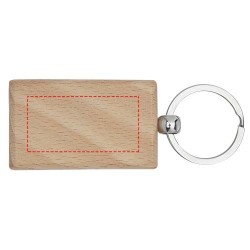 Porte-clés rectangulaire Gian en bois de hêtreCouleur:Naturel