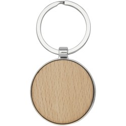 Porte-clés rond Moreno en bois de hêtreCouleur:Naturel