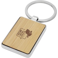 Porte-clés rectangulaire Neta en bambouCouleur:Naturel