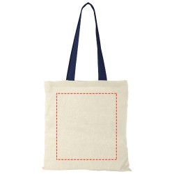 Sac coton Nevada 100 gr/m² avec poignées de couleur 7LCouleur:Naturel / Marine