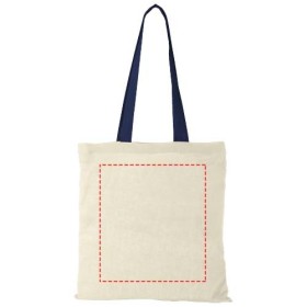 Sac coton Nevada 100 gr/m² avec poignées de couleur 7LCouleur:Naturel / Marine