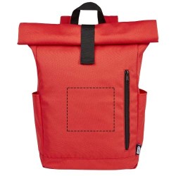 Sac à dos Byron de 18 L en RPET GRS 15,6" avec dessus enroulableCouleur:Rouge
