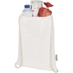 Sac avec cordon Oregon en coton recyclé 140 g/m² certifié GRSCouleur:Blanc