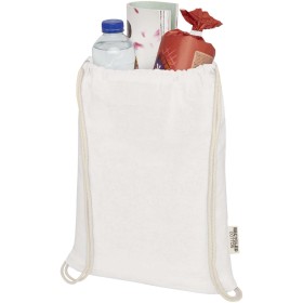 Sac avec cordon Oregon en coton recyclé 140 g/m² certifié GRSCouleur:Blanc