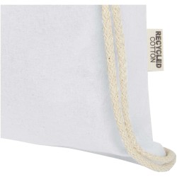 Sac avec cordon Oregon en coton recyclé 140 g/m² certifié GRSCouleur:Blanc