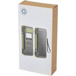 Batterie de secours Soldy solaire à dynamo en plastique recyclé RCS de 10 000 mAhCouleur:Vert militaire