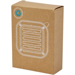 Haut-parleur solaire Bluetooth® Solo de 3 W IPX5 en plastique recyclé certifié RCS avec mousquetonCouleur:Noir