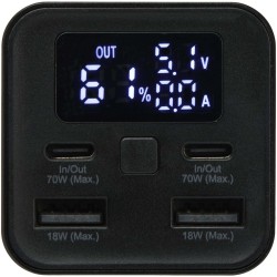 Batterie de secours Acamar de 20 000 mAh et 70 W en aluminium recyclé pour ordinateur portableCouleur:Noir