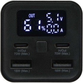 Batterie de secours Acamar de 20 000 mAh et 70 W en aluminium recyclé pour ordinateur portableCouleur:Noir