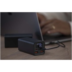 Batterie de secours Acamar de 20 000 mAh et 70 W en aluminium recyclé pour ordinateur portableCouleur:Noir