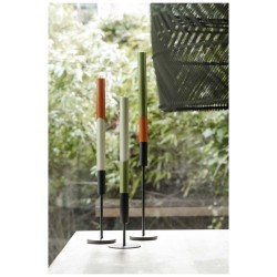 Bougies à rayures diagonales Originalhome Eden par lot de 3Couleur:Vert bruyère