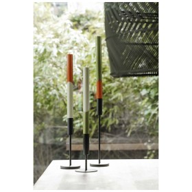 Bougies à rayures diagonales Originalhome Eden par lot de 3Couleur:Vert bruyère