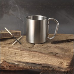 Mug isolant Alpes avec mousqueton 200mlCouleur:Argent