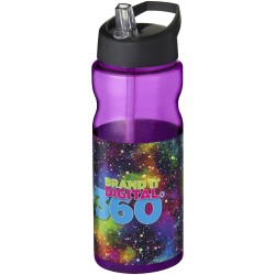 Bouteille de sport H2O Active® Base 650ml avec couvercle à goulotCouleur:Violet / Noir