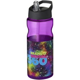 Bouteille de sport H2O Active® Base 650ml avec couvercle à goulotCouleur:Violet / Noir